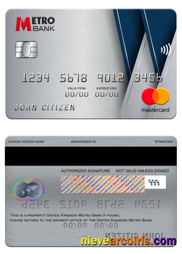 United Kingdom Metro Bank mastercard